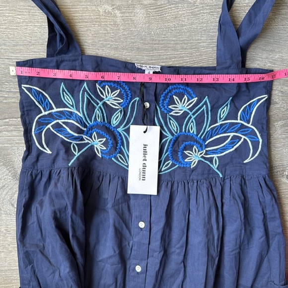 NEW Juliet Dunn Tie Shoulder Dress in INDIGO/BLUE MULTI 10 - Picture 9 of 13